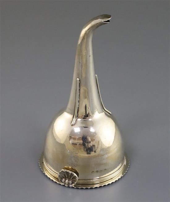 A George III silver wine funnel by William Burwash, 14.2cm.